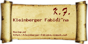 Kleinberger Fabiána névjegykártya